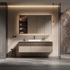 Customed Bathroom Vanity Whole Set with Dual - Tone Finish And Integrated Storage