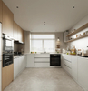 Classic - style U - shaped Kitchen with Elegant Traditional Light - wood Cabinets