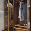 Customed Bedroom Closet Whole Set Dark Blue Wooden Lacquer Wardrobe U Shape Open Wardrobe With Drawers