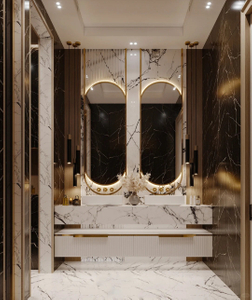 Luxury Bathroom Vanity with Metal Frame Mirror 