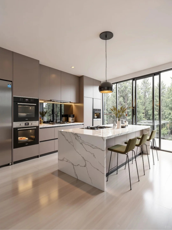 Elegant Open - Plan Kitchen Cabinets: The Epitome of Modernity