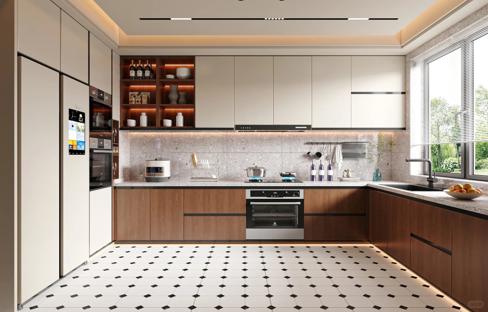 Practical U - shaped Kitchen with Ample - storage, Light - wood Cabinets