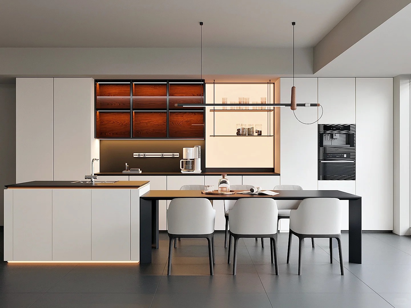 Elegant and Functional Open - Concept One - Wall Kitchen Cabinets