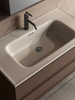 Tocador de baño personalizado conjunto entero con acabado de madera marrón y almacenamiento integrado